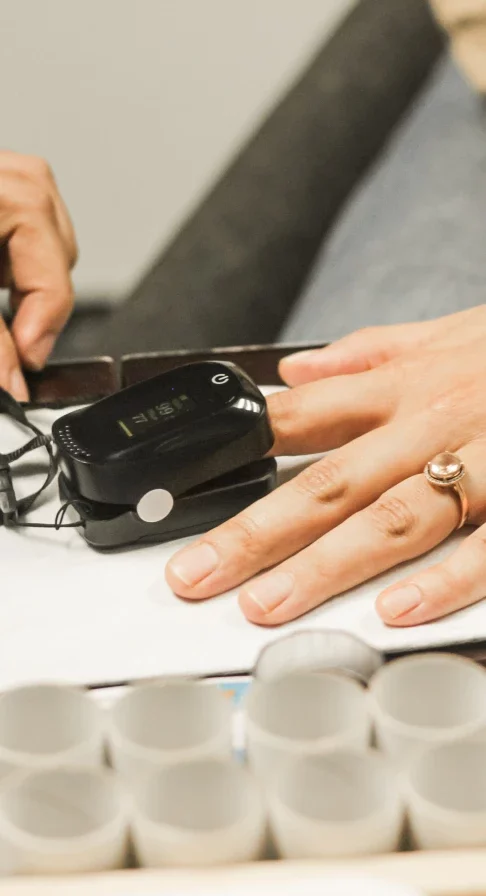 Oximeter on a patients finger